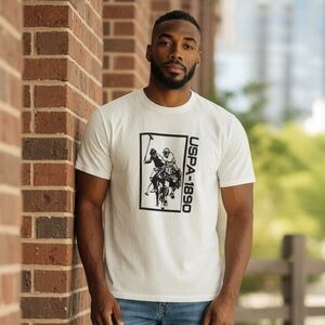 #319 U.S. Polo Assn. White Graphic Tee